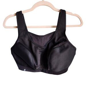 Glamorise Sports Bra 34DD Black Full Figure 1067 No Bounce Camisole No Wire